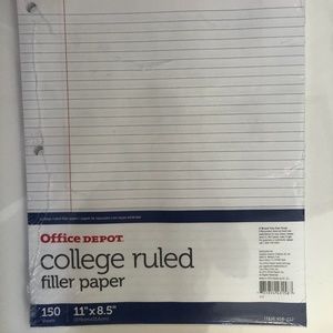 Office Depot COLLEGE RULLED FILLER PAPER